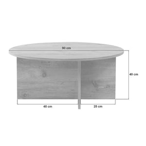 Τραπεζάκι σαλονιού Soleil  χρώμα sapphire oak Ø90x40εκ. - Pakobazaar