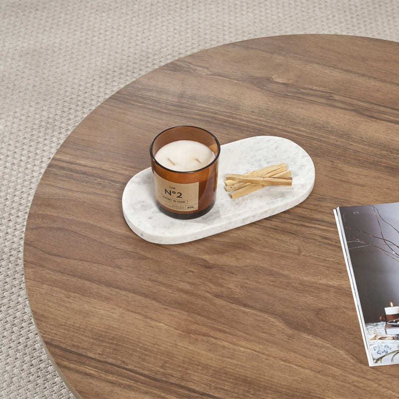 Τραπεζάκι σαλονιού Soleil  χρώμα καρυδί Ø90x40εκ. - Pakobazaar