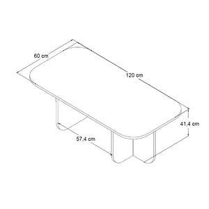 Τραπεζάκι σαλονιού Becaj  χρώμα καρυδί 120x60x41,4εκ.