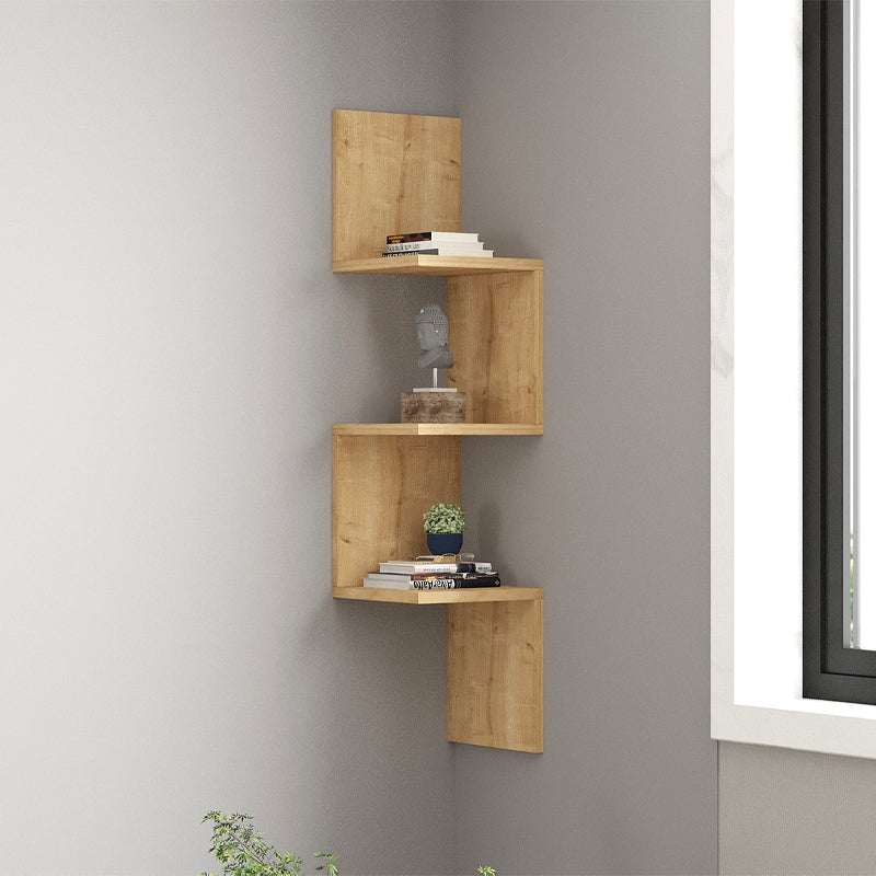 Ραφιέρα τοίχου γωνιακή Zikzak  χρώμα sapphire oak 25x25x105,4εκ.