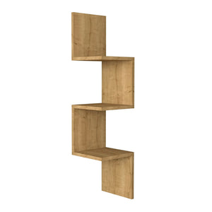 Ραφιέρα τοίχου γωνιακή Zikzak  χρώμα sapphire oak 25x25x105,4εκ.