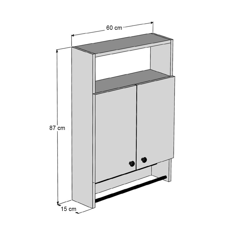 Ντουλάπι μπάνιου επιτοίχιο Ela  χρώμα sapphire oak 60x15x87εκ.