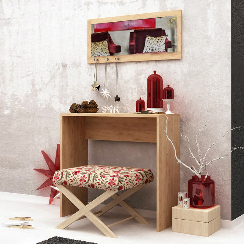Κονσόλα με καθρέπτη Cosenza  χρώμα oak 80x30x82εκ.