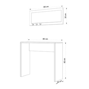 Κονσόλα με καθρέπτη Cosenza  χρώμα oak 80x30x82εκ.