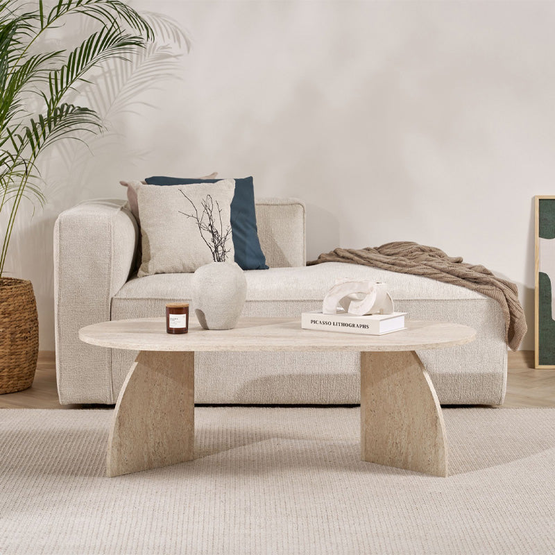 Τραπεζάκι σαλονιού Melina  χρώμα travertine 120x60x40εκ.