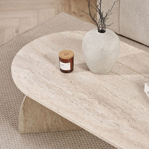 Τραπεζάκι σαλονιού Melina  χρώμα travertine 120x60x40εκ.