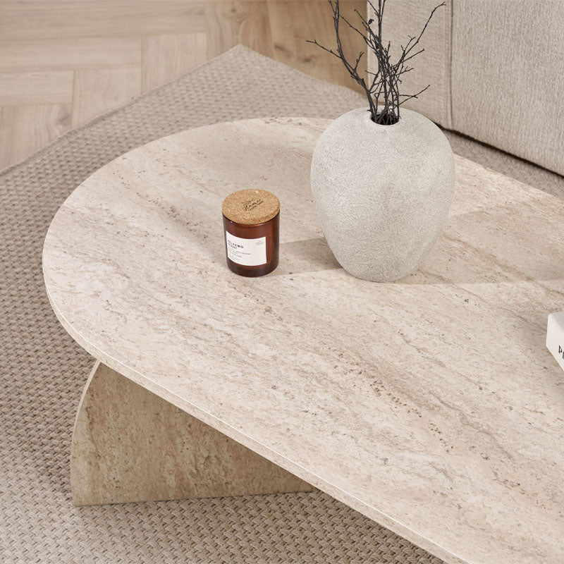 Τραπεζάκι σαλονιού Melina  χρώμα travertine 120x60x40εκ.