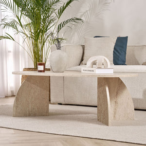 Τραπεζάκι σαλονιού Melina  χρώμα travertine 120x60x40εκ.