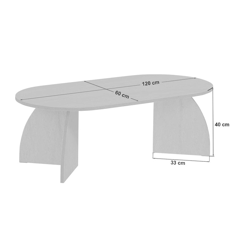 Τραπεζάκι σαλονιού Melina  χρώμα travertine 120x60x40εκ.