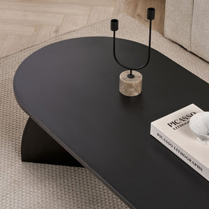 Τραπεζάκι σαλονιού Melina  χρώμα black wood 120x60x40εκ.