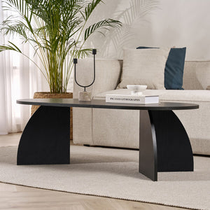 Τραπεζάκι σαλονιού Melina  χρώμα black wood 120x60x40εκ.