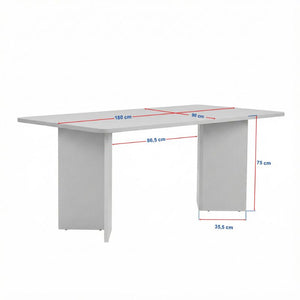 Τραπέζι Linza  χρώμα λευκό 180x90x75εκ.