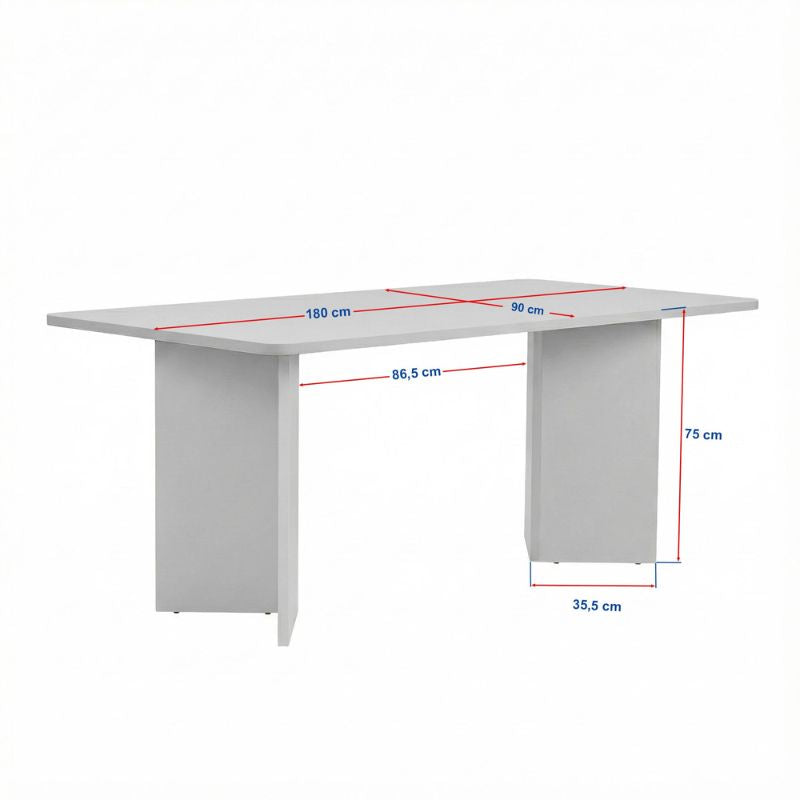 Τραπέζι Linza  χρώμα λευκό 180x90x75εκ.