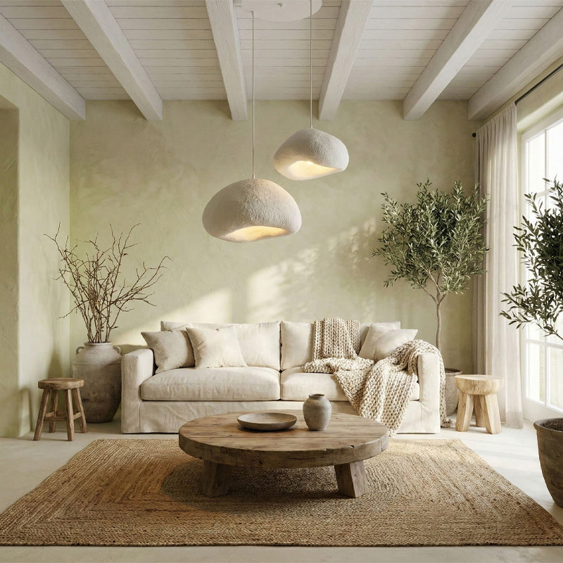 Φωτιστικό οροφής Loval  E27 fiberglass δίφωτο χρώμα λευκό Ø70x115εκ.