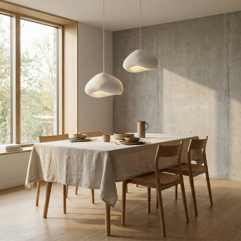 Φωτιστικό οροφής Loval  E27 fiberglass δίφωτο χρώμα λευκό Ø70x115εκ.