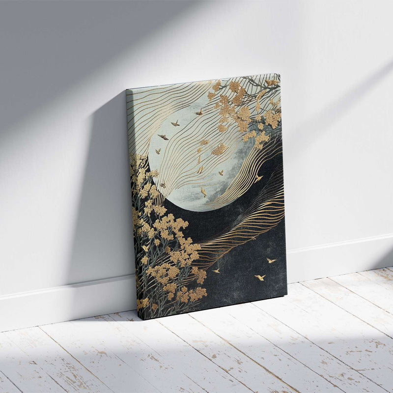 Πίνακας σε καμβά "Golden Moon"  ψηφιακής εκτύπωσης 70x100x3εκ.