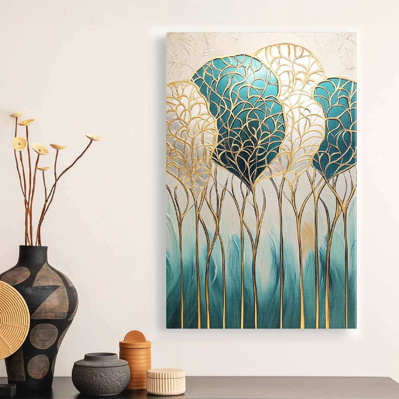 Πίνακας σε καμβά "Golden Leaves"  ψηφιακής εκτύπωσης 70x100x3εκ.