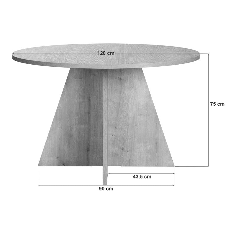 Τραπέζι Virela  χρώμα travertine Ø120x75εκ.