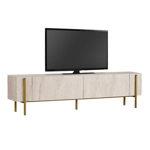 Έπιπλο τηλεόρασης Nexus  χρώμα travertine - χρυσό 180x30x45,5εκ. - Pakobazaar