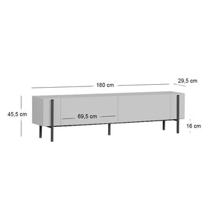 Έπιπλο τηλεόρασης Nexus  χρώμα travertine - χρυσό 180x30x45,5εκ. - Pakobazaar