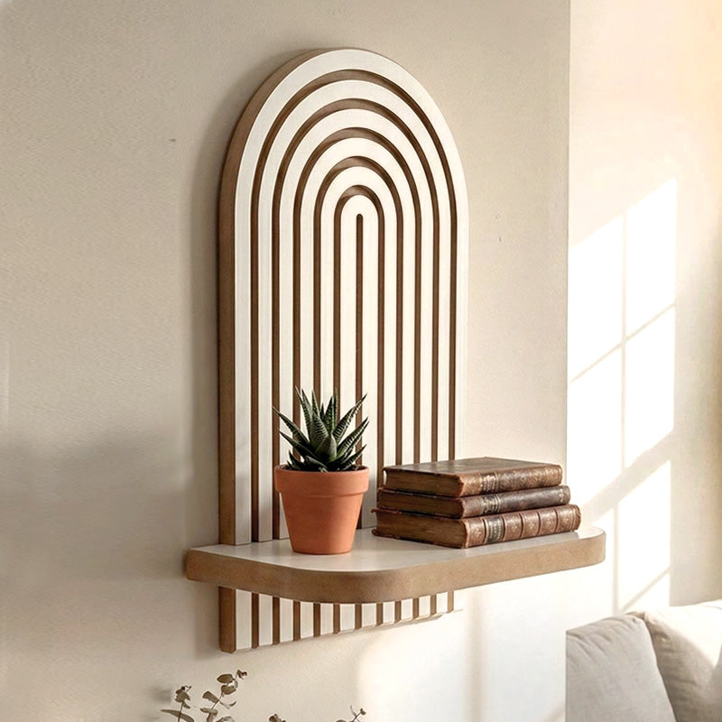 Ραφιέρα τοίχου Artwill  Mdf χρώμα λευκό - oak 26x13x35εκ. - Pakobazaar