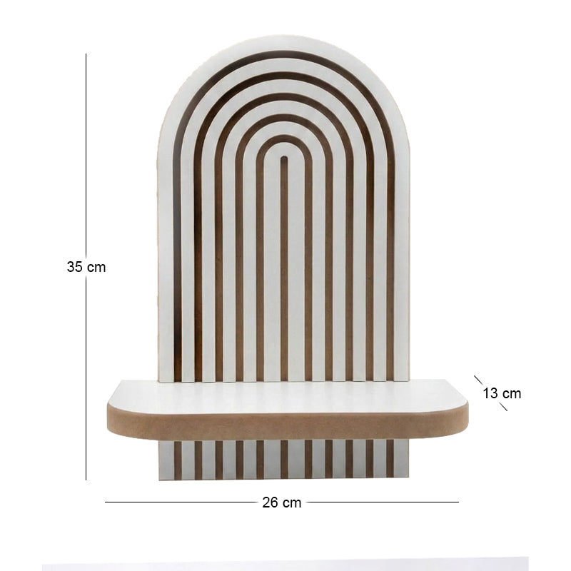 Ραφιέρα τοίχου Artwill  Mdf χρώμα λευκό - oak 26x13x35εκ. - Pakobazaar