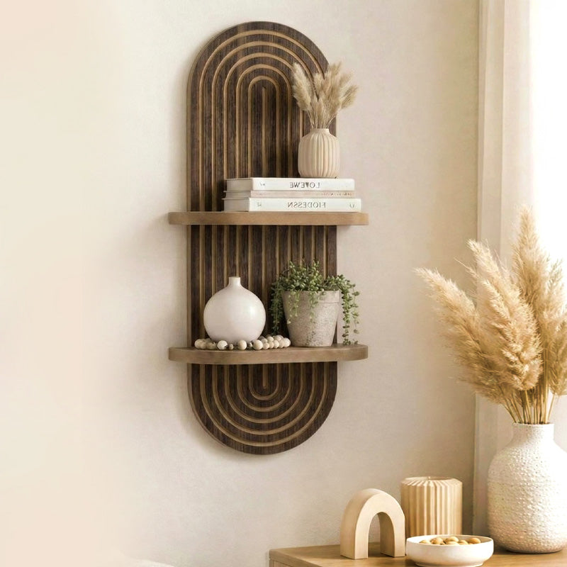 Ραφιέρα τοίχου Artwill  Mdf χρώμα wenge 26x13x70εκ. - Pakobazaar