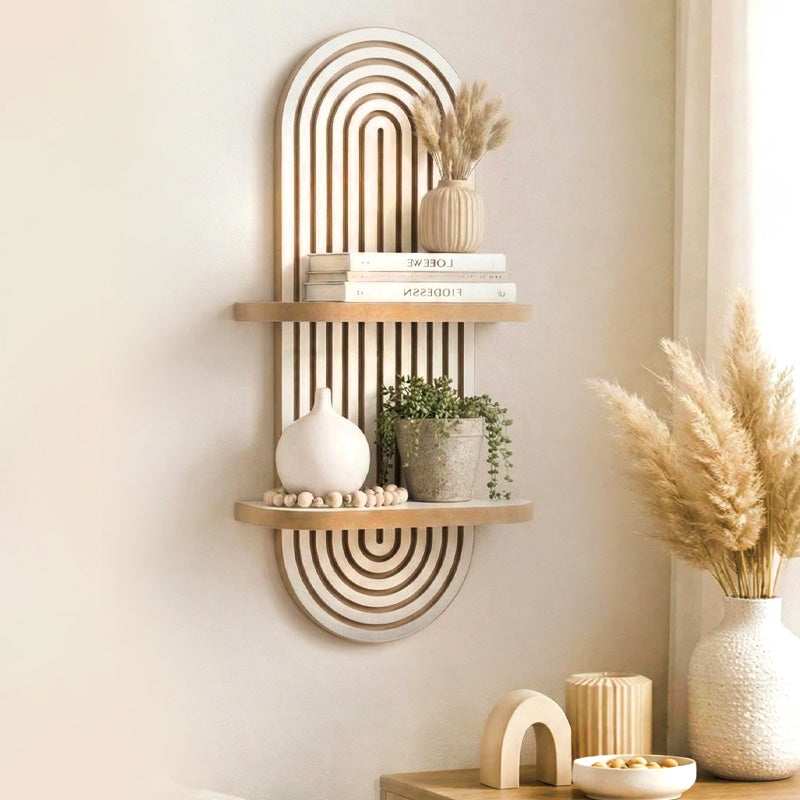 Ραφιέρα τοίχου Artwill  Mdf χρώμα λευκό - oak 26x13x70εκ. - Pakobazaar