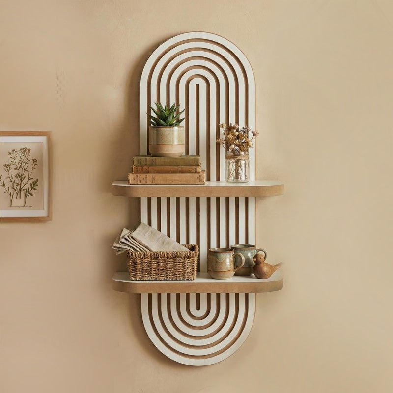 Ραφιέρα τοίχου Artwill  Mdf χρώμα λευκό - oak 26x13x70εκ. - Pakobazaar