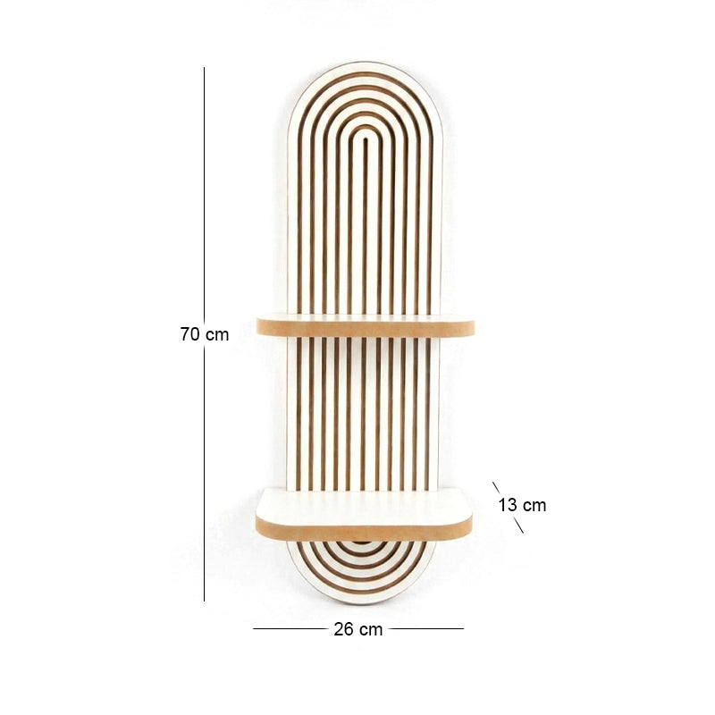 Ραφιέρα τοίχου Artwill  Mdf χρώμα λευκό - oak 26x13x70εκ. - Pakobazaar