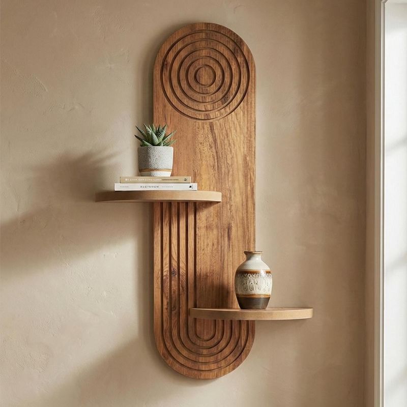 Ραφιέρα τοίχου Artwill  Mdf χρώμα oak 46x13x70εκ. - Pakobazaar
