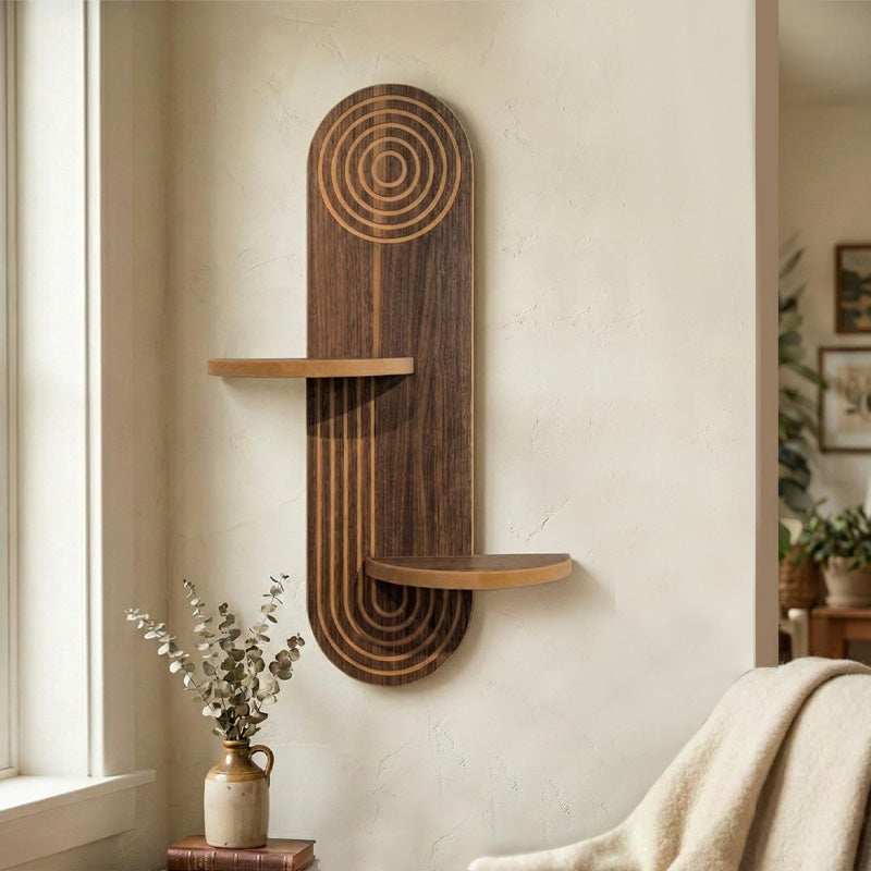 Ραφιέρα τοίχου Artwill  Mdf χρώμα wenge 46x13x70εκ. - Pakobazaar
