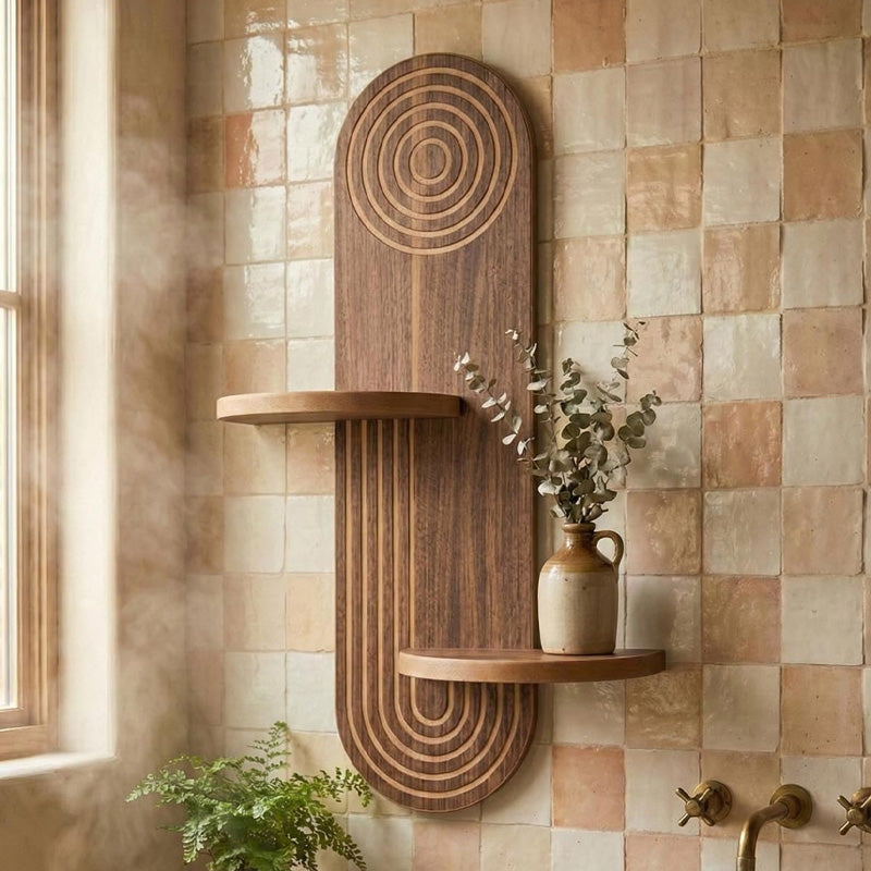 Ραφιέρα τοίχου Artwill  Mdf χρώμα wenge 46x13x70εκ. - Pakobazaar
