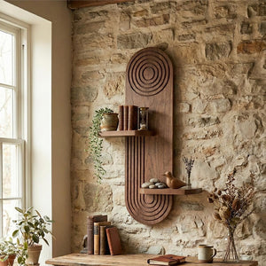 Ραφιέρα τοίχου Artwill  Mdf χρώμα wenge 46x13x70εκ. - Pakobazaar