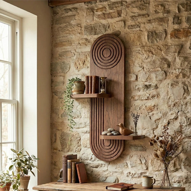 Ραφιέρα τοίχου Artwill  Mdf χρώμα wenge 46x13x70εκ. - Pakobazaar