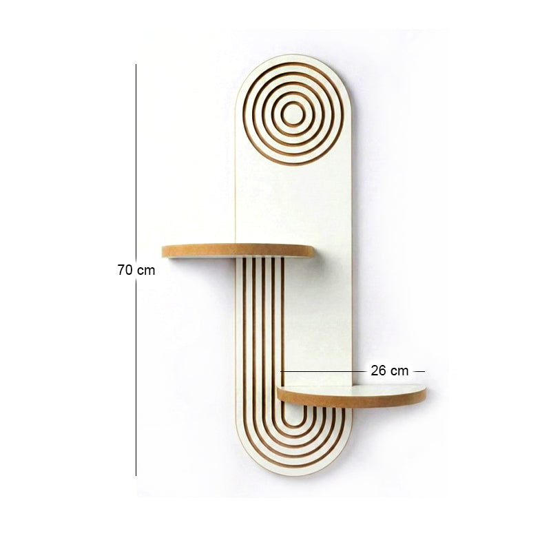Ραφιέρα τοίχου Artwill  Mdf χρώμα λευκό - oak 46x13x70εκ. - Pakobazaar
