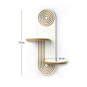 Ραφιέρα τοίχου Artwill  Mdf χρώμα λευκό - oak 46x13x70εκ. - Pakobazaar