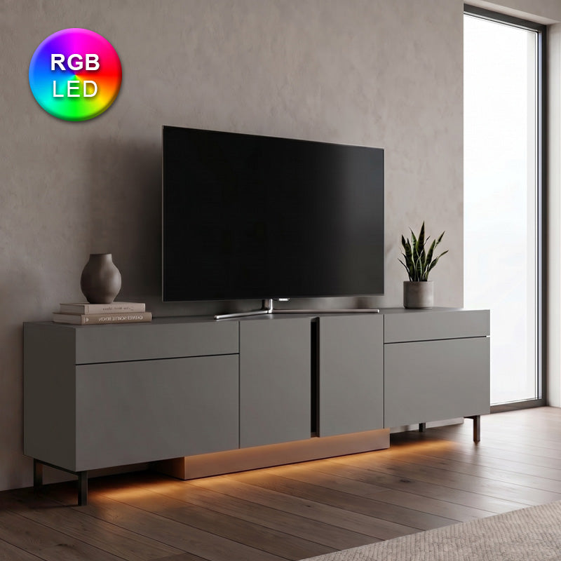 Έπιπλο τηλεόρασης Arlen  με Led Rgb χρώμα ανθρακί 180x32x50εκ. - Pakobazaar