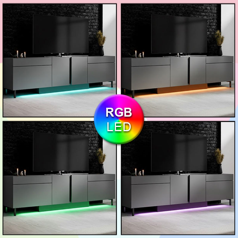 Έπιπλο τηλεόρασης Arlen  με Led Rgb χρώμα ανθρακί 180x32x50εκ. - Pakobazaar