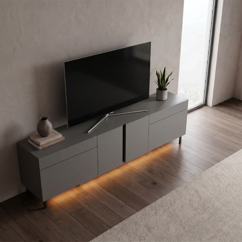 Έπιπλο τηλεόρασης Arlen  με Led Rgb χρώμα ανθρακί 180x32x50εκ. - Pakobazaar