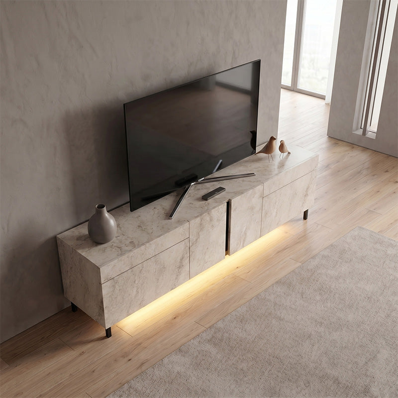 Έπιπλο τηλεόρασης Arlen  με Led Rgb χρώμα travertine 180x32x50εκ. - Pakobazaar