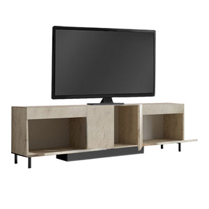 Έπιπλο τηλεόρασης Arlen  με Led Rgb χρώμα travertine 180x32x50εκ. - Pakobazaar