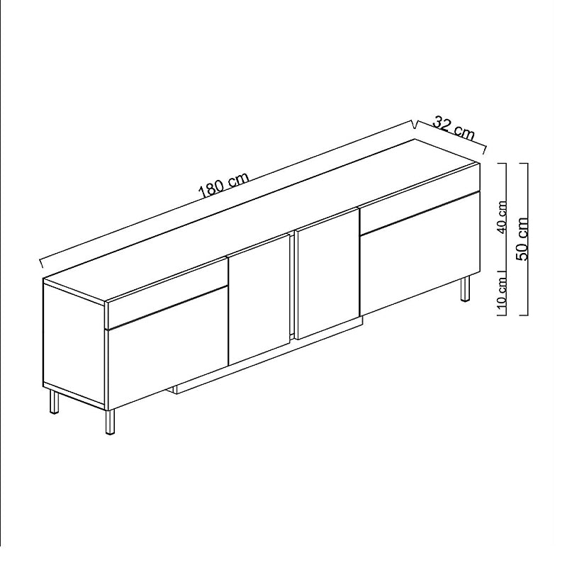 Έπιπλο τηλεόρασης Arlen  με Led Rgb χρώμα travertine 180x32x50εκ. - Pakobazaar