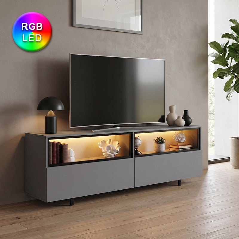 Έπιπλο τηλεόρασης Eco  με Led Rgb χρώμα ανθρακί 180x32x67εκ. - Pakobazaar