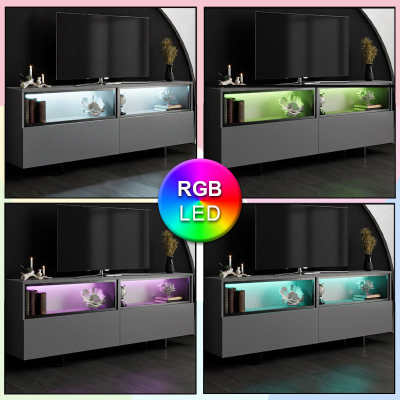 Έπιπλο τηλεόρασης Eco  με Led Rgb χρώμα ανθρακί 180x32x67εκ. - Pakobazaar