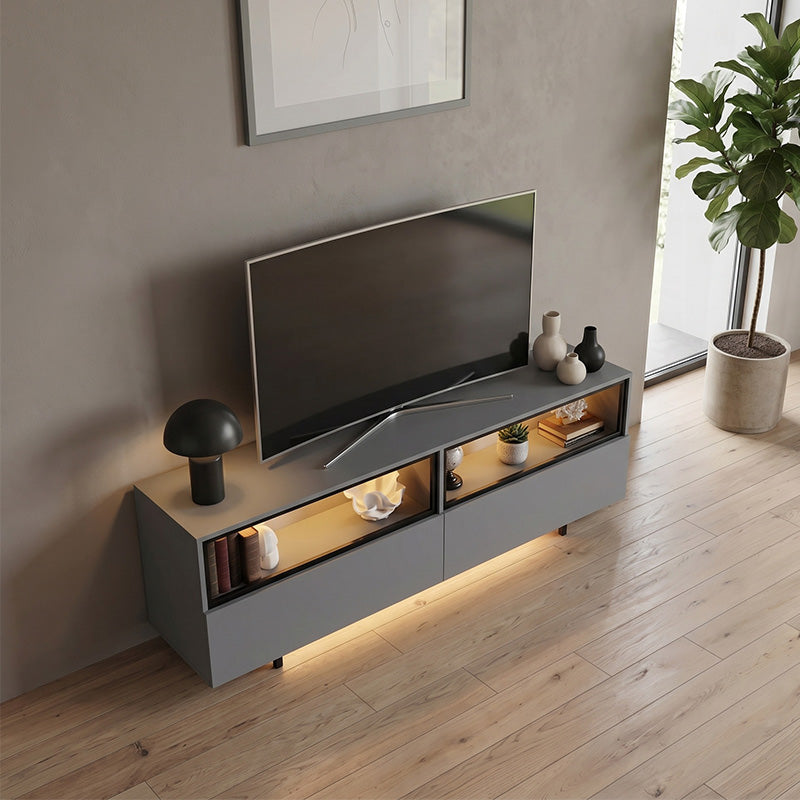 Έπιπλο τηλεόρασης Eco  με Led Rgb χρώμα ανθρακί 180x32x67εκ. - Pakobazaar