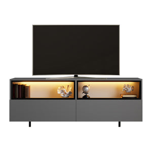 Έπιπλο τηλεόρασης Eco  με Led Rgb χρώμα ανθρακί 180x32x67εκ. - Pakobazaar