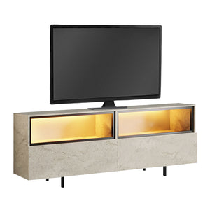 Έπιπλο τηλεόρασης Eco  με Led Rgb χρώμα travertine 180x32x67εκ. - Pakobazaar
