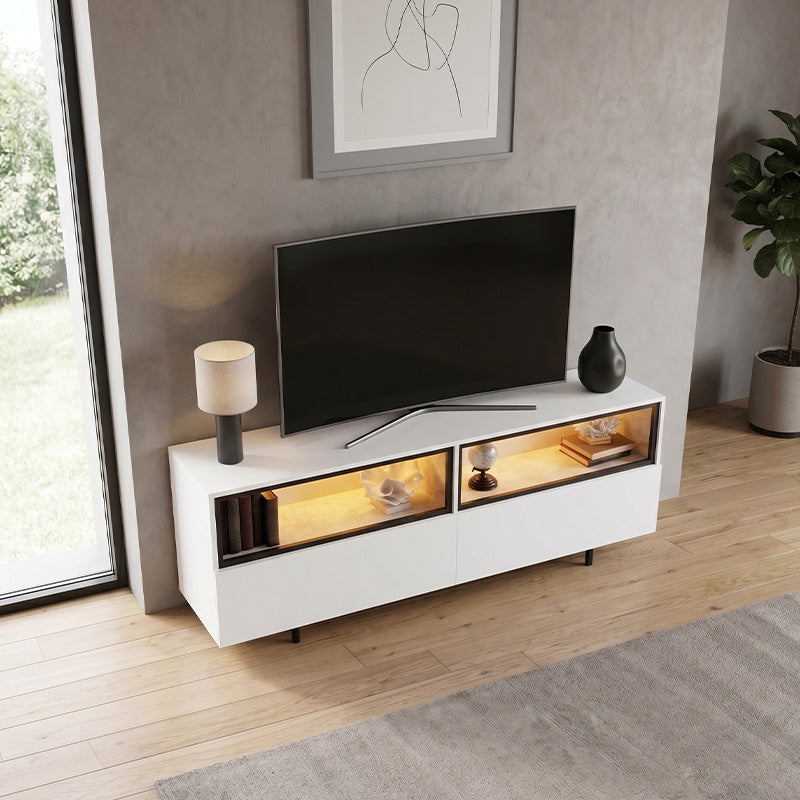 Έπιπλο τηλεόρασης Eco  με Led Rgb χρώμα λευκό 180x32x67εκ. - Pakobazaar