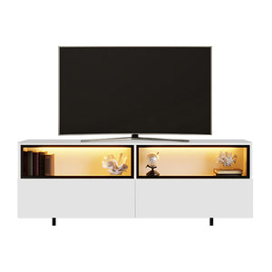 Έπιπλο τηλεόρασης Eco  με Led Rgb χρώμα λευκό 180x32x67εκ. - Pakobazaar